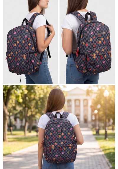 Novabag Laptop Bölmeli 3 Gözlü Ergonomik Okul Ve Günlük Sırt Çantası Ortaokul Lise Üniversite Ge... Siyah - Gri