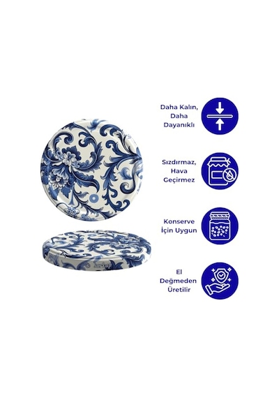 Sarkap Kavanoz Kapağı, 82mm, Hava Geçirmez, Sızdırmaz, Konserve İçin Uygun, 10'lu Paket Sarmaşık Açık-ahşap