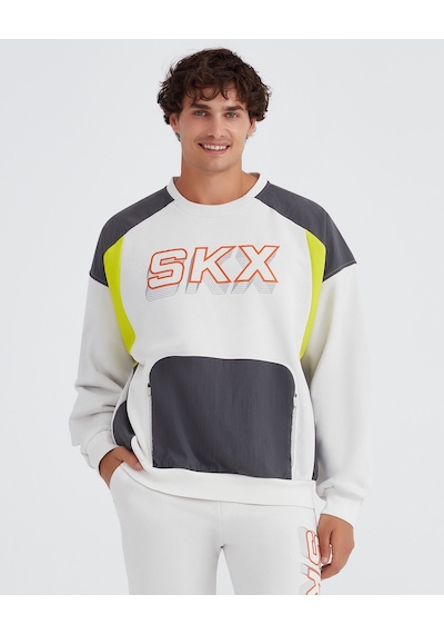 Skechers M Lw Fleece Crew Neck Sweatshirt Erkek Light Gray Sweatshirt S232277-032 Gri