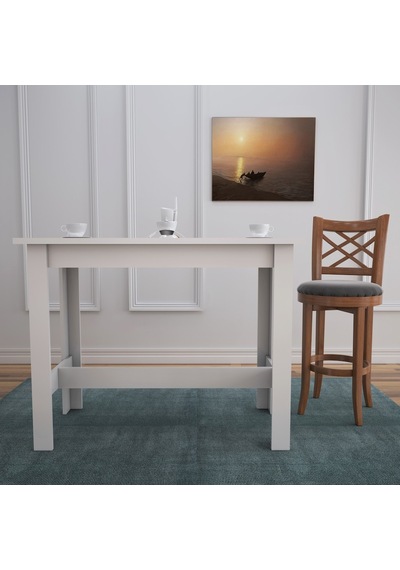 Pasifichome Barra Beyaz Bar Masası & Mutfak Masası / Yüksek Yemek Masası