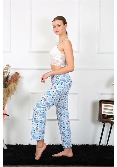 Akbeniz Kadın Pamuklu Alt Pijama 27469 - S Mavi