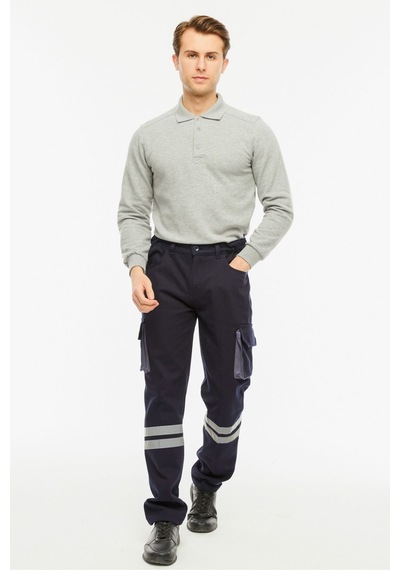 Uniprom Sweatshirt Polo Yaka İçi Polarlı 3 Iplik Pamuklu Normal Kesim Erkek Gri