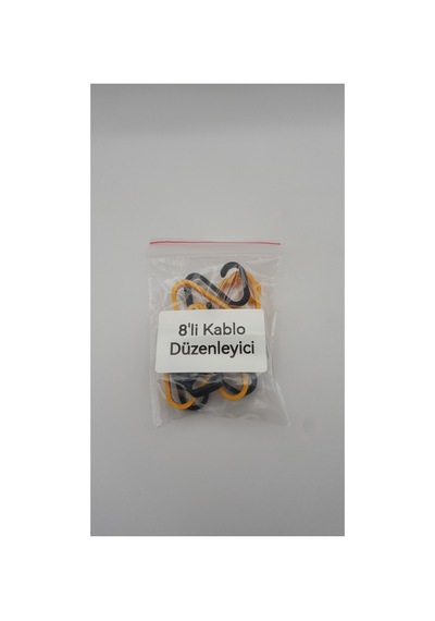 Fandora 8 Parça S Tipi Kablo Düzenleyici Set - 4 Farklı Boy Pratik Kablo Toparlayıcı Organizer Sarı-siyah
