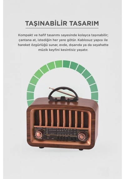 Özel Seri Bluetooth Hoparlör Nostaljik Radyo D57 Teknoloji Cihaz Eğlence