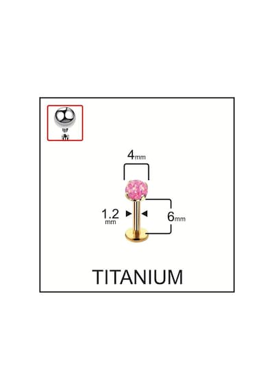 %100 G23 Titanyum Titanyum Altın Pembe Opal Taşlı Kıkırdak Tragus Labret Piercing Kahverengi
