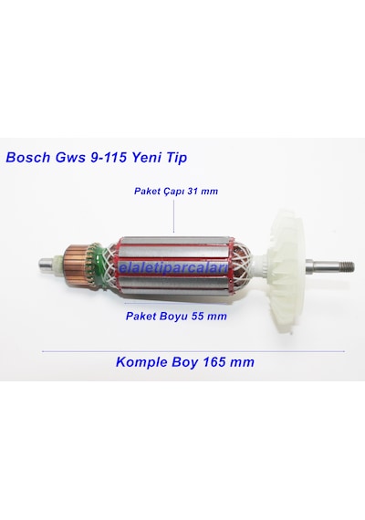 Bosch Uyumlu Tipi Gws 9-115 Endüvi Kollektör Rotor Bosch Uyumlu Tipi Gws 9-115 Endüvi Kollektör Rotor