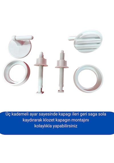 Plastik Ayarlı Klozet Kapağı Montaj Vidası Seti /menteşesi/altdan
