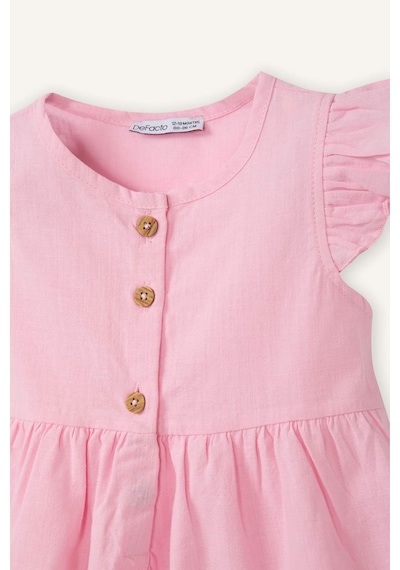Defacto Flamlı Poplin Elbise Kız Bebek Z7402a226smpn171 Pembe-pn171