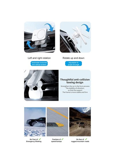 Magsafe Uyumlu Kablosuz Araç İçi Havalandırma Telefon Tutucu 15w 09747338