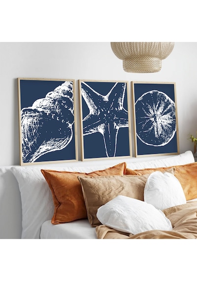 Huhuli Ahşap Çerçeveli 3 Lü Modern Tablo Huhu238