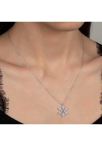 Swarovski Taşlı Gümüş Kartanesi Kadın Kolye (519595568)