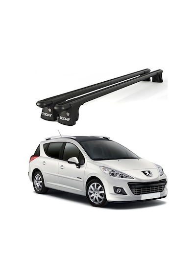 Trio-ı Peugeot 207 Kombi 2007-2012 Uyumlu Siyah Kilitli Ara Atkı 120cm Port Bagaj Tavan Barı
