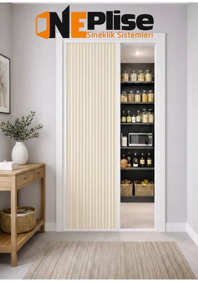 Premium Seri Kapı Seperatörü - Estetik Akordiyon Plise Perdesi Ölçü Aralığı 0-100 Cm X 0-230 Cm Ölçü - 100X230