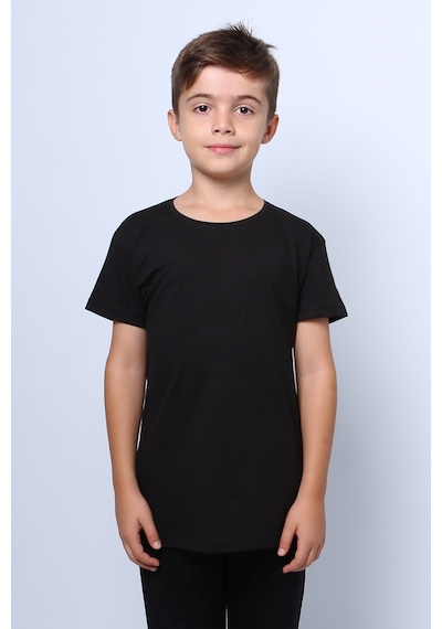 Hçm Çocuk Tshirt Düz Renk C52 Siyah