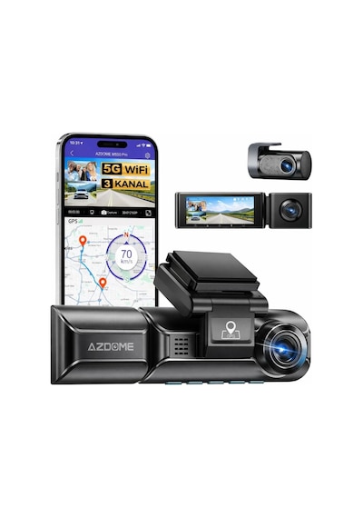 M550 Pro 3 Kameralı 150 Derece Görüş Açışı 4k Ultra Hd Gece Görüşlü Wifi Araç İçi Kamera