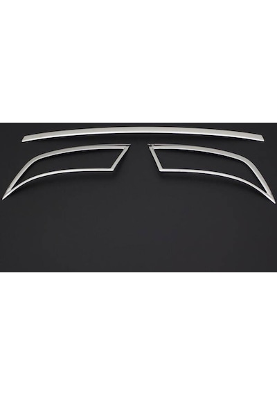 Skoda Octavia A7 Krom Egzoz Ucu Arka Difüzör 3 Parça 2013 ve Sonr