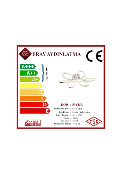 Eray Aydınlatma 501 Krom Led Avize