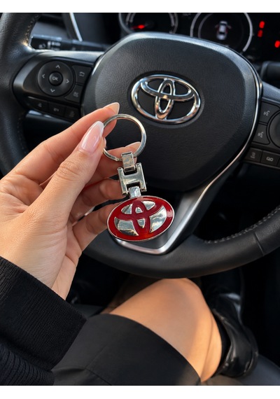Toyota İle Uyumlu Metal Kırmızı Anahtarlık Aksesuar Corolla Avensis Auris Yaris