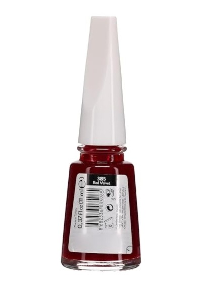 Klasik Parlak Bitişli Yüksek Pigmentli Oje - Nail Enamel- 385 Red Velvet New- 8682536035965 00