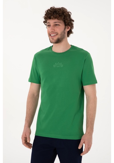 U.S. Polo Assn. Erkek Regular Fit Bisiklet Yaka Yeşil Tişört 50300268-VR054