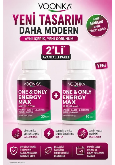 Voonka One & Only Energy Max 30 Tablet 2 Adet