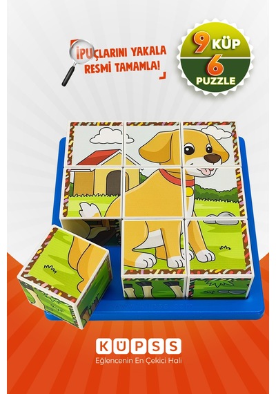 6 Farklı Çiftlik Hayvanları 3d Küp Puzzle 3 4 5 6 Yaş Küp Puzzle