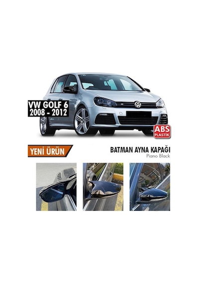 Volkswagen Golf 6 (2008 - 2012) Batman Yarasa Ayna Kapağı (parlak S