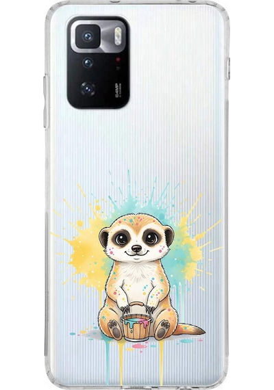 Poco X3 Gt İle Uyumlu Splash Mirket Tasarımlı Şeffaf Silikon Kılıf Şeffaf