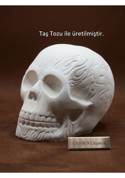 10cm Alev Desenli Kuru Kafa Heykeli 73355334