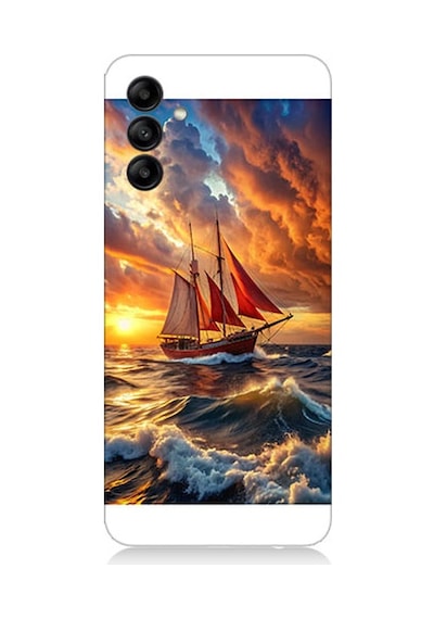 Samsung Galaxy A55 Uyumlu Renkli Yelken Desenli Silikon Kılıf