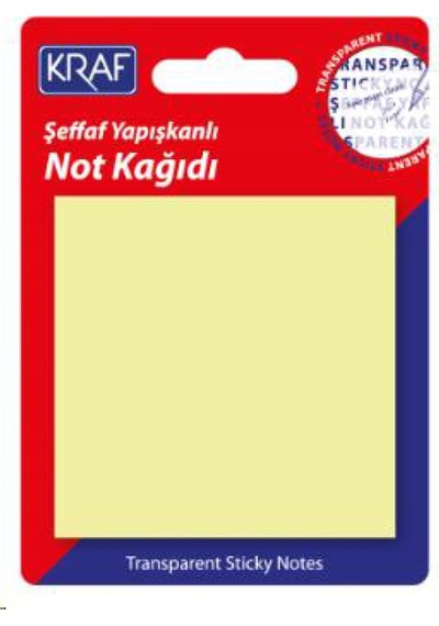 Yapışkanlı Not Kağıdı 76x76 50 Yp. Şeffaf Sarı 7676tr