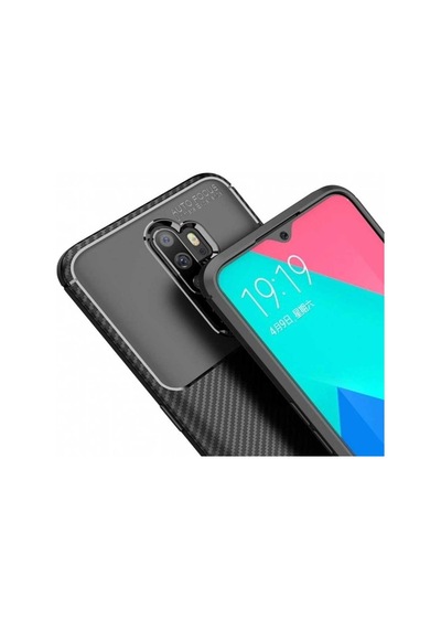 Oppo A5 2020 /a9 2020 Uyumlu Karbon Desenli Negro Silikon Kılıf Siyah