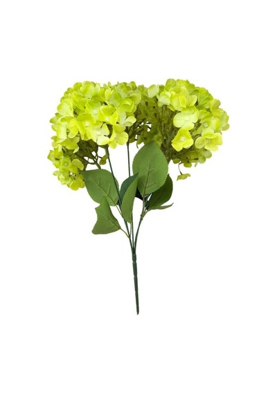 Yapay Çiçek Ortanca Çiçeği Yeşil 45cm 5dal Gerçeksi Dokulu Premio