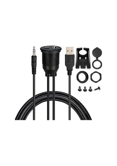 Montaj Tipi Usb Aux Uzatma Kablosu Montaj Edilebilir Stereo Usb Kablo 3 Metre