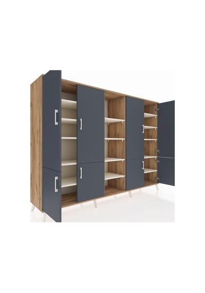 Hyperion Dolap 14 Raflı 8 Kapaklı 220x44x163 Çam-antrasit/aytaşı Çam-antrasit/aytaşı Hyperion Dolap 14 Raflı 8 Kapaklı 220x44x163 Çam-antrasit/aytaşı Çam-antrasit/aytaşı