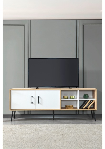 3611 Şile Metal Ayaklı Metal Kulplu 160 Cm Tv Ünitesi - Beyaz Safir Beyaz - Safir 3611 Şile Metal Ayaklı Metal Kulplu 160 Cm Tv Ünitesi - Beyaz Safir Beyaz - Safir