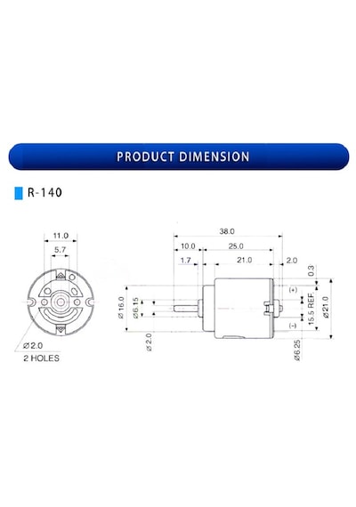 Dc Motor 1.5 - 6 Volt Arduino R140 Mikro Motor