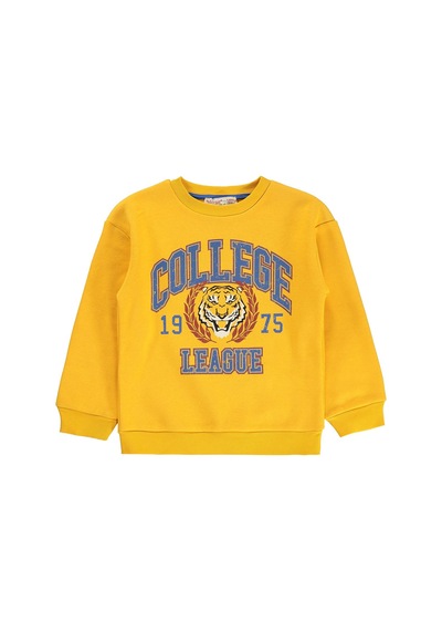 Silversun Kids Silversun 1975 Aslan Baskılı 2-7 Yaş Sweatshirt - Sarı