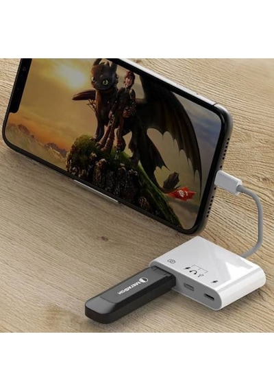 Polham Apple Uyumlu iPad Ve iPhone Lightning Usb Okuyucu Type C Şarj Kulaklık Dönüştürücü Kablosu