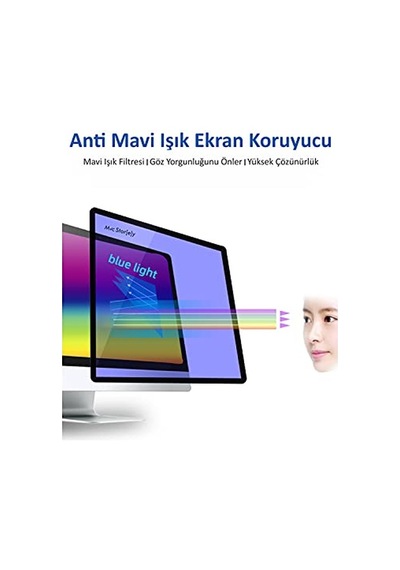 Macbook Air M1 Ve Macbook Pro M1-m2 13 İnç Uyumlu Şeffaf Anti Blueray Ekran Koruyucu Göz Yormayan Touch Bar Touch Id