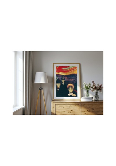 Modern Sanat Munch Endişe Çerçevesiz Poster 21x30 Cm A4 Tablo Modern Sanat Ekspresyonizm