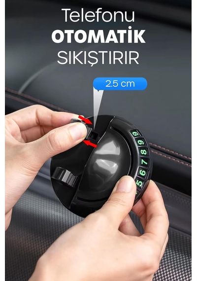 2 İn 1 Araç Park Telefon Numaratörü + Telefon Tutucu Parkmatik Araç Park Telefon Numarası Aparatı 2 Mixed