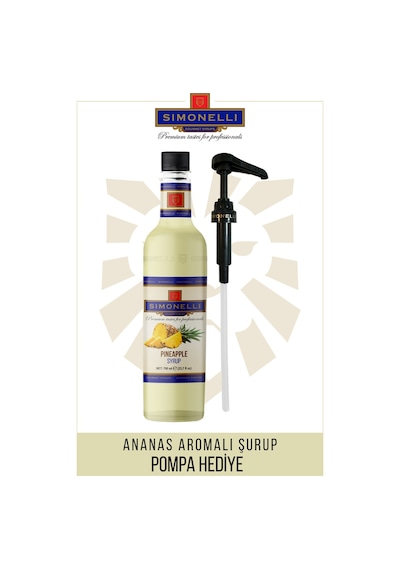Kahve Şurubu Ananas Aromalı 70 CL + Pompa Sımonellı