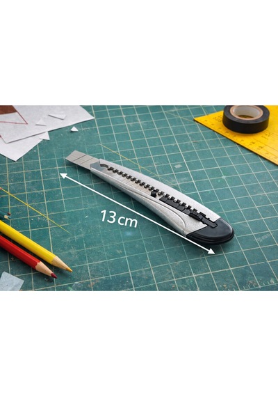 Ufak Dayanaklı Metal Maket Bıçağı 13cm