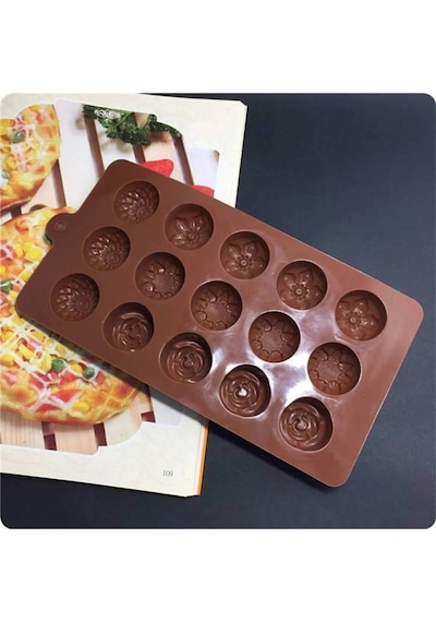 Papatya Gül Çiçek Temalı Silikon Sabun Epoksi Mum Çikolata Kalıbı Goldcakes