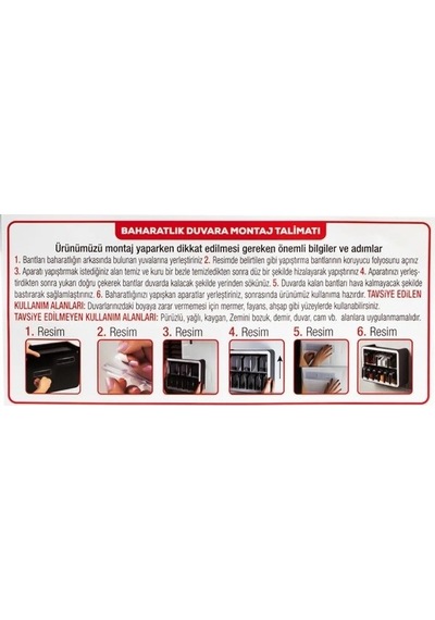 Standlı Baharatlık Takımı Kaşıklı Ve Kapaklı 12'li Baharatlık Set
