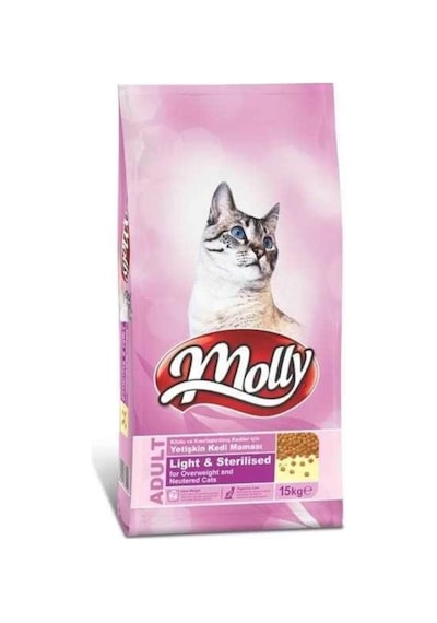 Molly Light Sterilised Tavuklu Kısırlaştırılmış Yetişkin Kedi Maması 15 KG