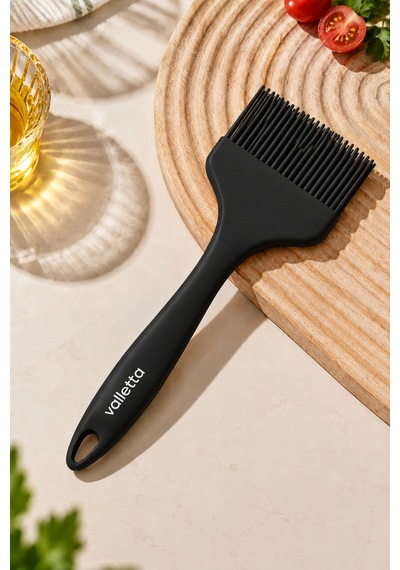 Premium Yanmaz Yapışmaz Isıya Dayanıklı Silikon Yumurta, Hamur Fırçası Siyah