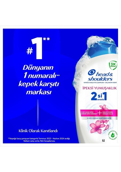 Head & Shoulders İpeksi Yumuşaklık 2'si 1 Arada Kepeğe Karşı Etkili Şampuan 300ml