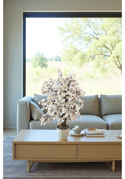 Yapay Çiçekçiniz Yoğun Yapraklı 60 Cm Yapay Sakura Bahar Dalı Ağacı